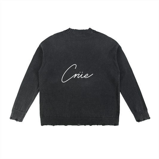 Vintage Washed Hand-Frayed Sweater