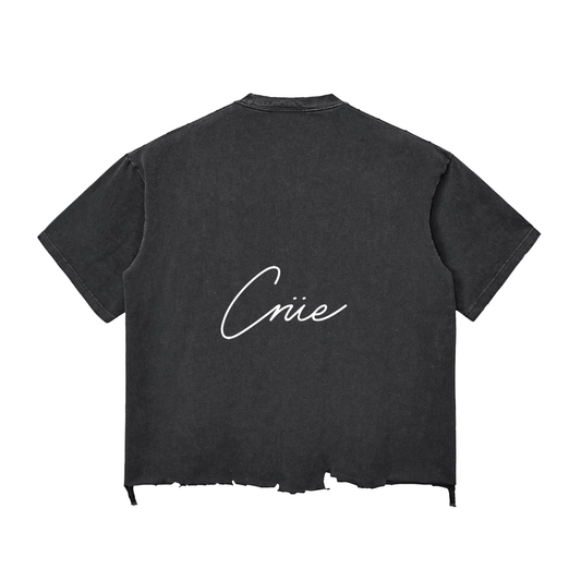 Snow Wash Raw-Hem Boxy T-shirt