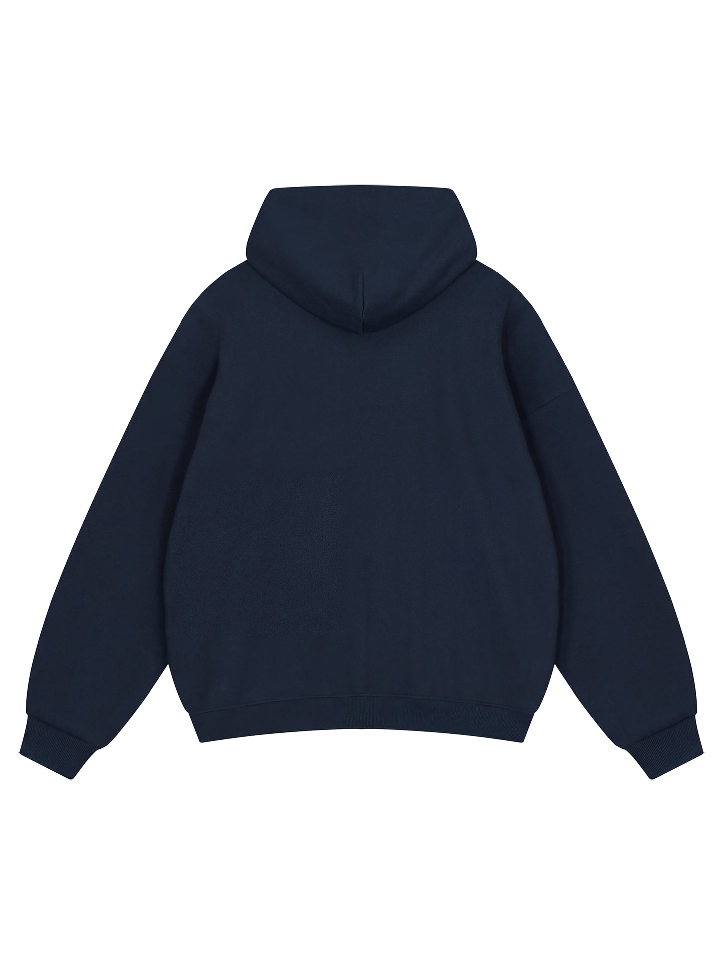 Unisex Loose Solid Full Zip Hoodie